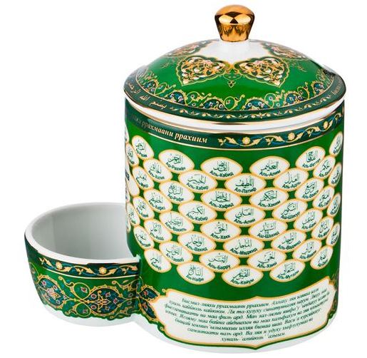 Банка для соли 99 ИМЕН АЛЛАХА 15*10,5 см высота 16 см 86-2295